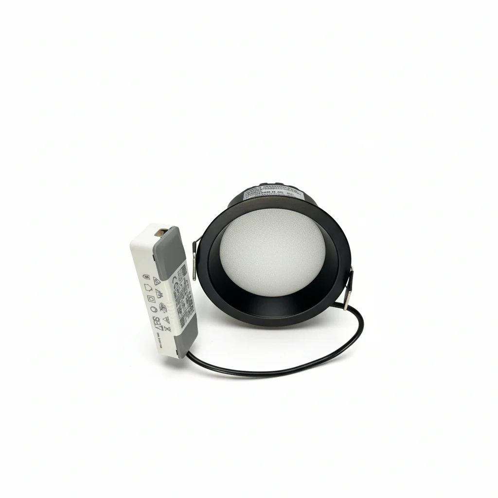 Faretto incasso led tondo arretrato - Nero