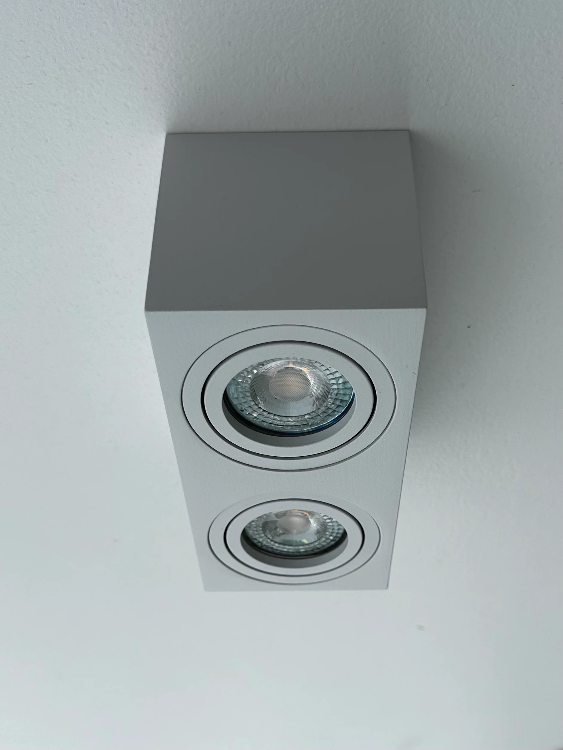 Faretto soffitto orientabile quadrato doppio - Bianco - Image 4