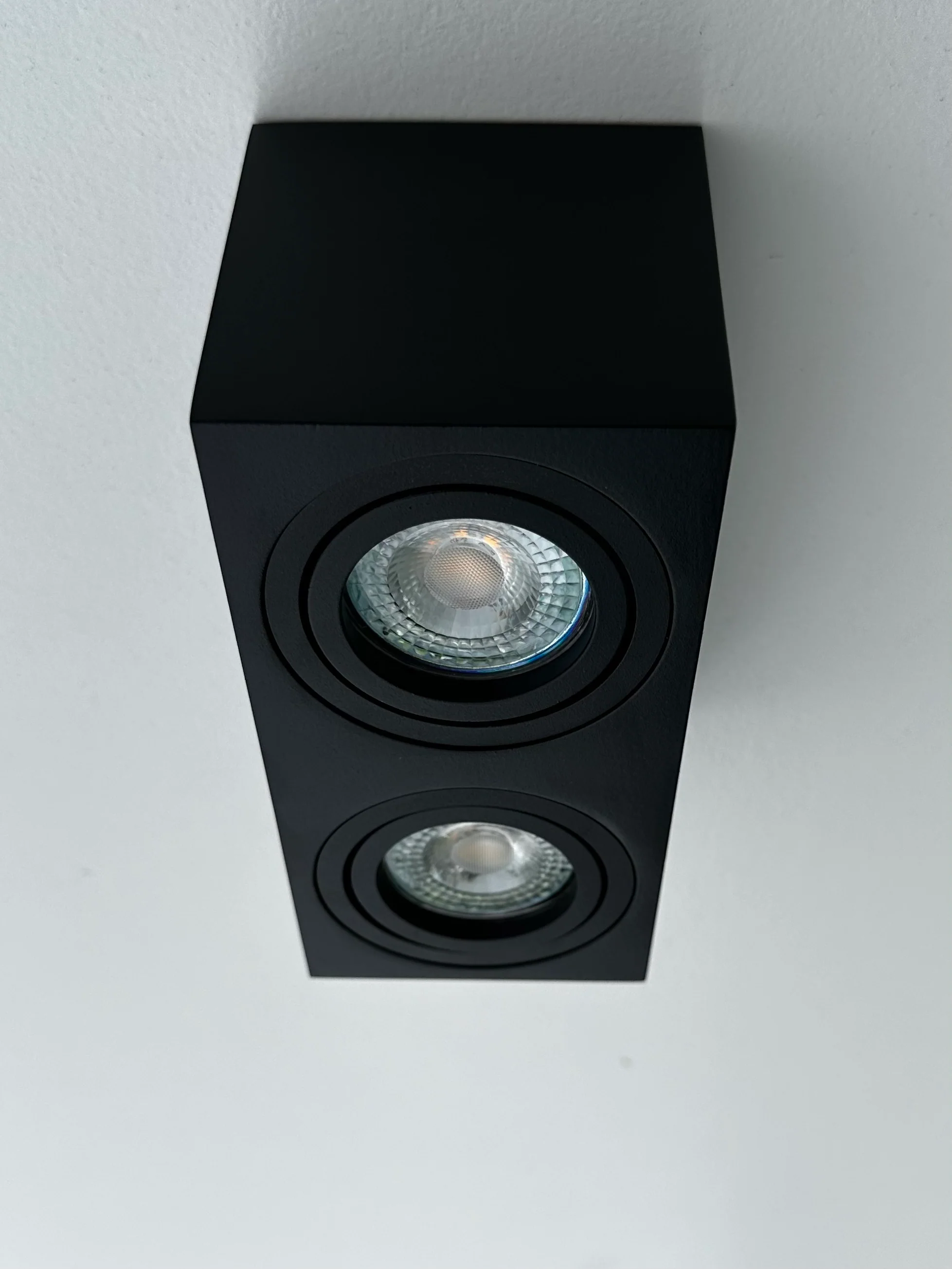 Faretto soffitto orientabile quadrato doppio - Nero - Image 3