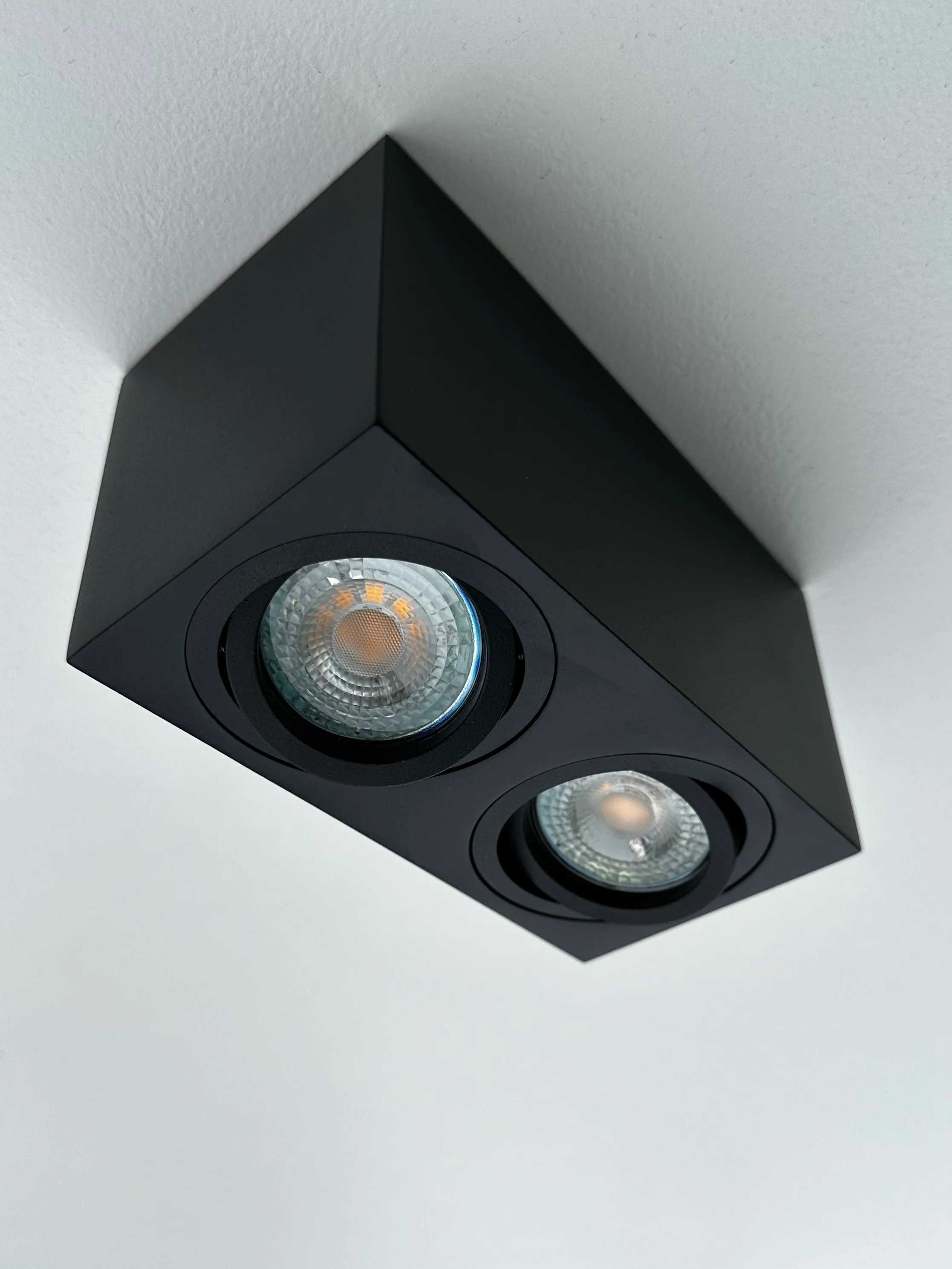 Faretto soffitto orientabile quadrato doppio - Nero - Image 4