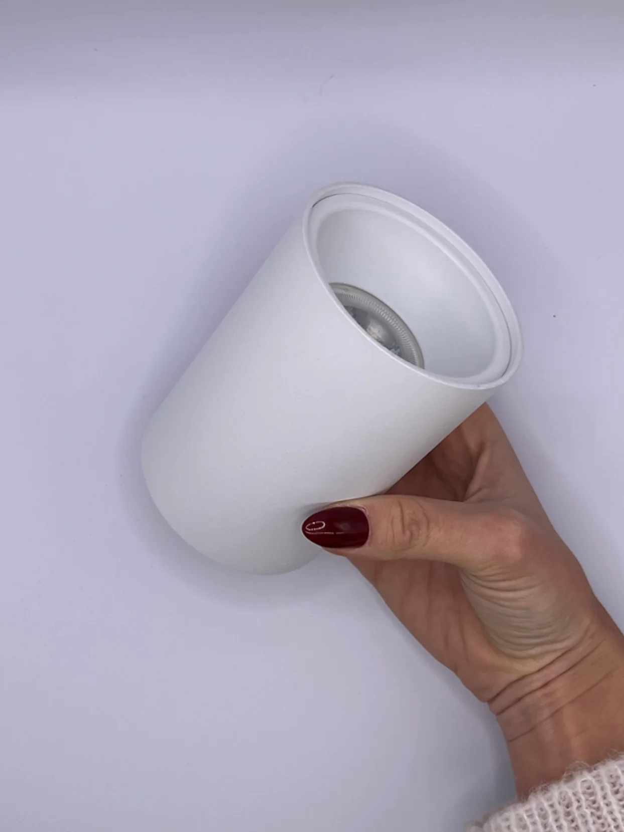 Faretto soffitto tondo in metallo arretrato - Bianco