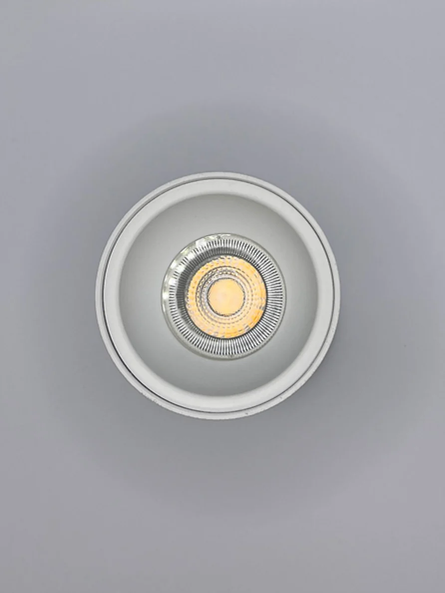 Faretto soffitto tondo in metallo arretrato - Bianco - Image 5