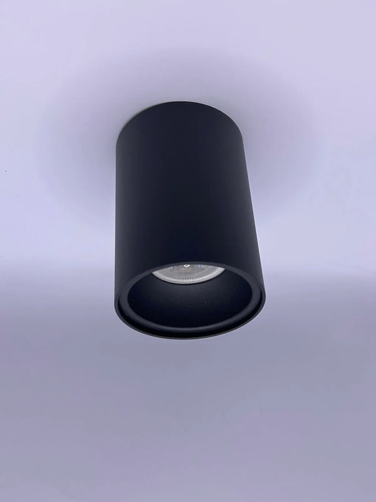 Faretto soffitto tondo in metallo arretrato - Nero